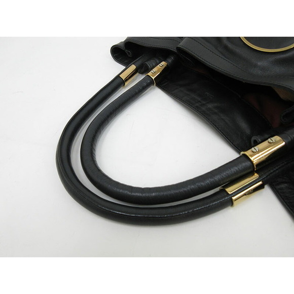 Chloe Bag Leather Shoulder Tote Victoria Black - Picture 6 of 11